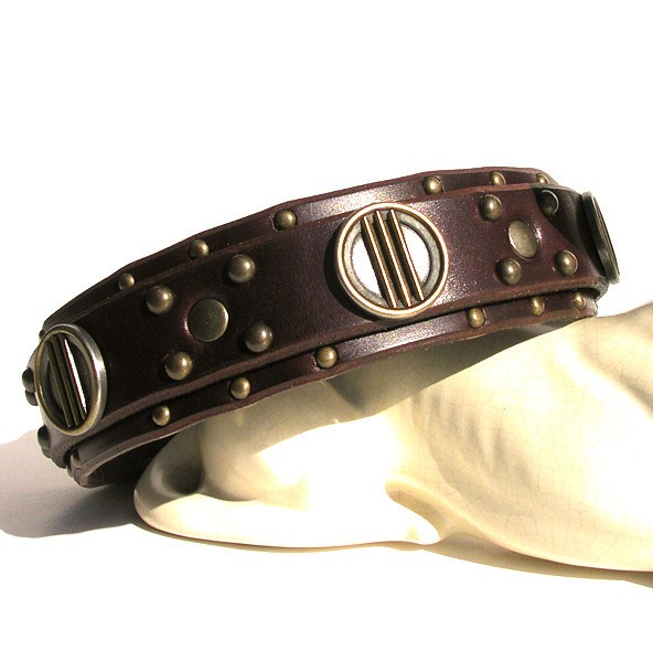 Leather Dog Collar With Nameplate