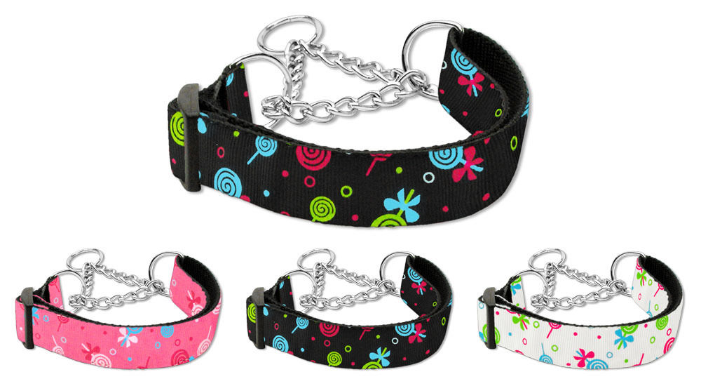 Martingale Dog Collars With Chain Loop